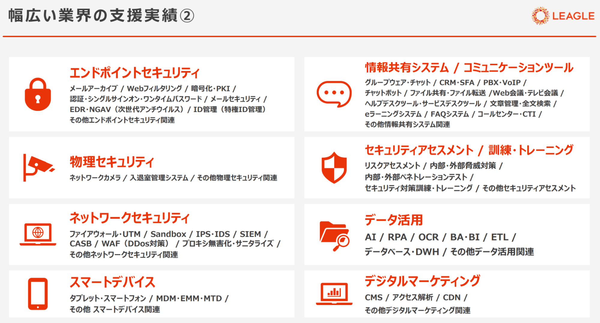 LEAGLE_幅広い業界の支援実績