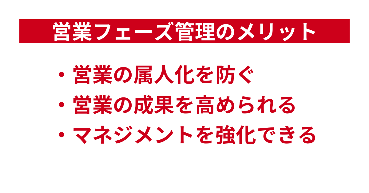 営業フェーズ管理のメリット