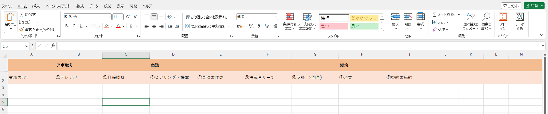 パイプライン管理方法_業務フローの細分化